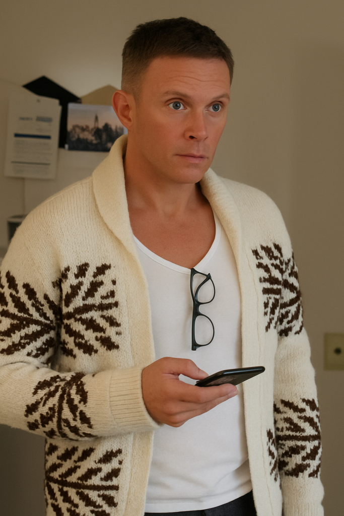 TV Series The Feud 2025 John Barnett Rupert Penry-Jones Cardigan
